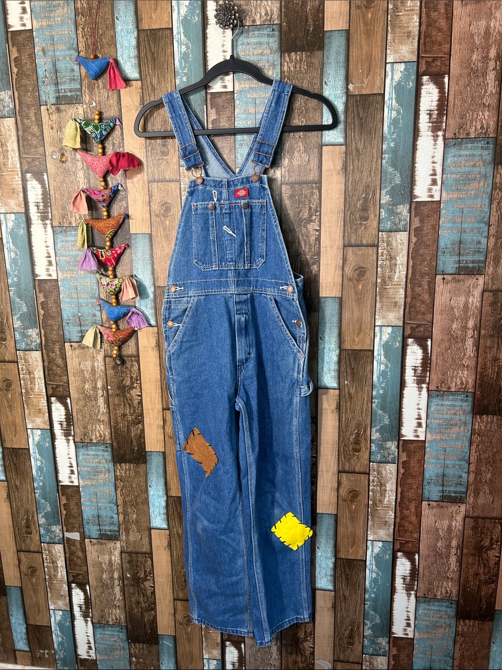 Dickies Blue Denim Patchwork costume Overalls